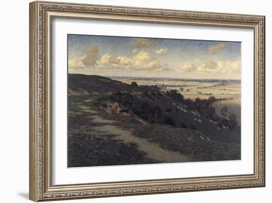 Bury Hill and Village with a View of the North Downs, C1879-1919-Jose Weiss-Framed Giclee Print