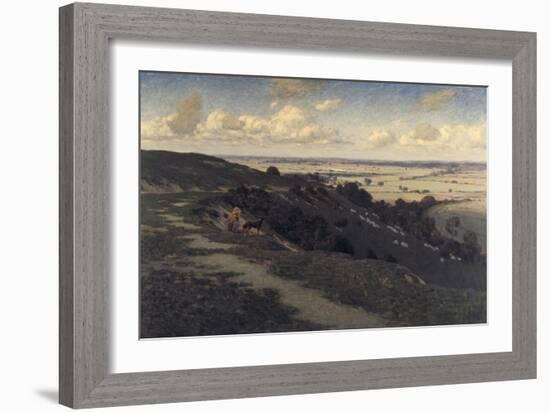 Bury Hill and Village with a View of the North Downs, C1879-1919-Jose Weiss-Framed Giclee Print