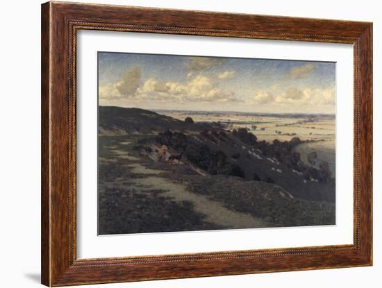 Bury Hill and Village with a View of the North Downs, C1879-1919-Jose Weiss-Framed Giclee Print