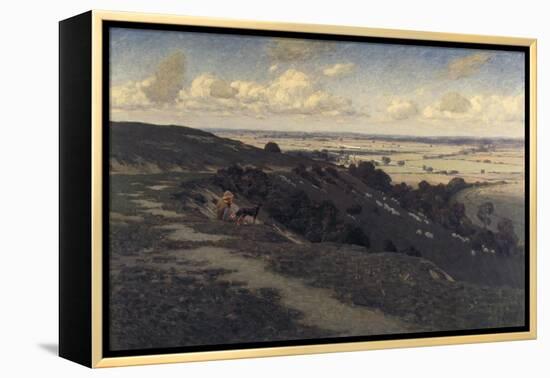 Bury Hill and Village with a View of the North Downs, C1879-1919-Jose Weiss-Framed Premier Image Canvas