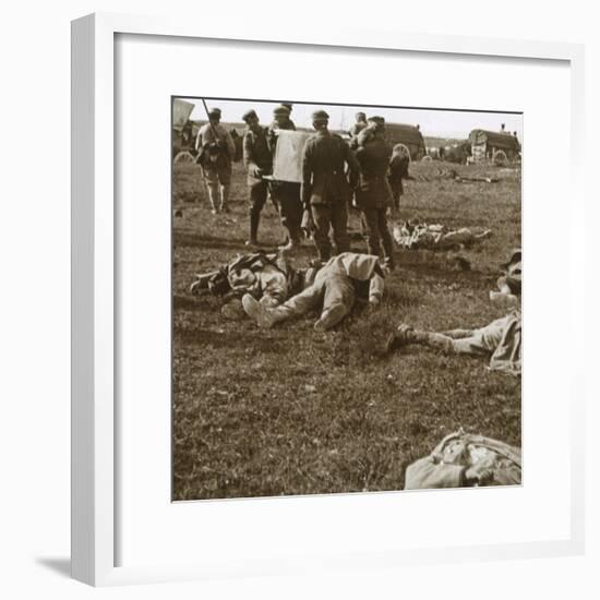 Burying bodies, Sainte-Marie-à-Py, northern France, c1914-c1918-Unknown-Framed Photographic Print