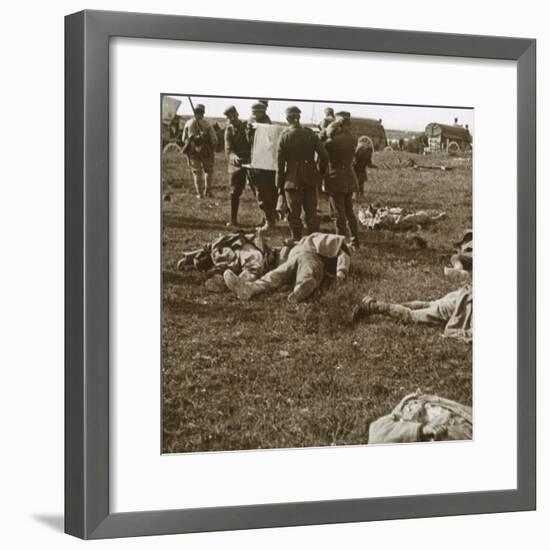 Burying bodies, Sainte-Marie-à-Py, northern France, c1914-c1918-Unknown-Framed Photographic Print