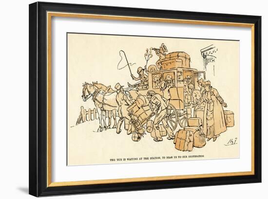 Bus Coach Been over Loaded with Luggage and Children-Harry Furniss-Framed Art Print