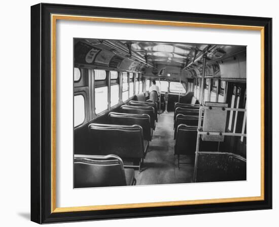 Bus Driver on Empty Bus During Boycotting by African Americans-null-Framed Photographic Print