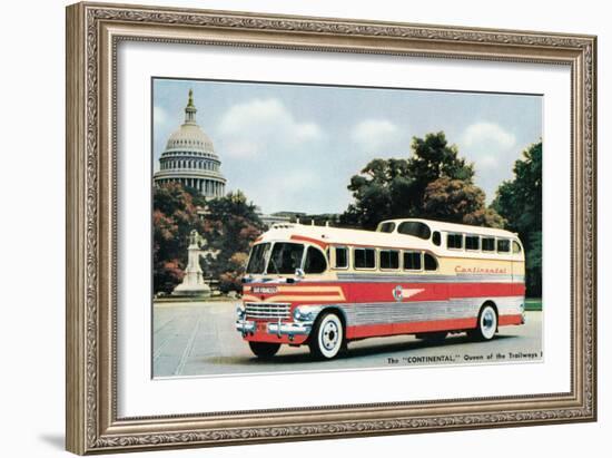 Bus in Front of Capitol Building-null-Framed Art Print