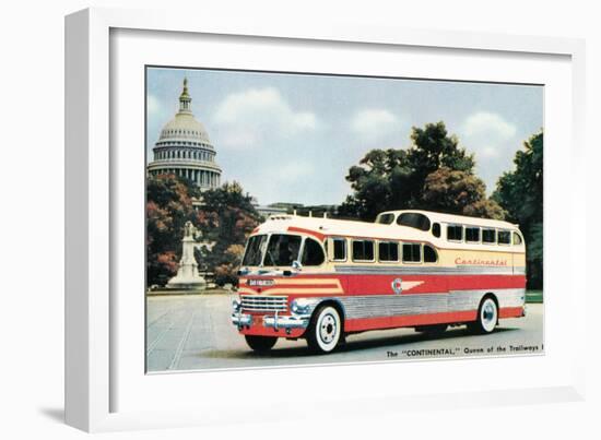 Bus in Front of Capitol Building-null-Framed Art Print