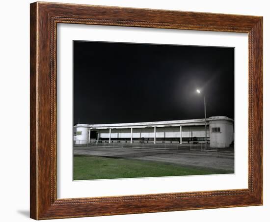 Bus Station at Night-Robert Brook-Framed Photographic Print