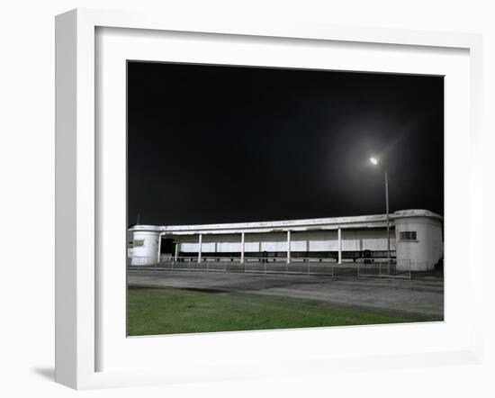 Bus Station at Night-Robert Brook-Framed Photographic Print