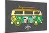 Bus with Surfboard-Naches-Mounted Art Print