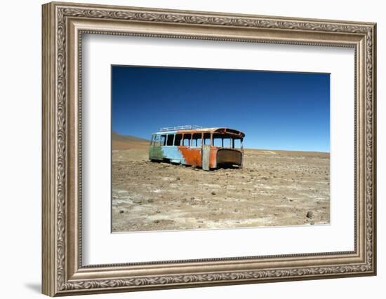 Bus Wreck, Near Chilean Border, Salar De Uyuni, Bolivia, South America-Mark Chivers-Framed Photographic Print