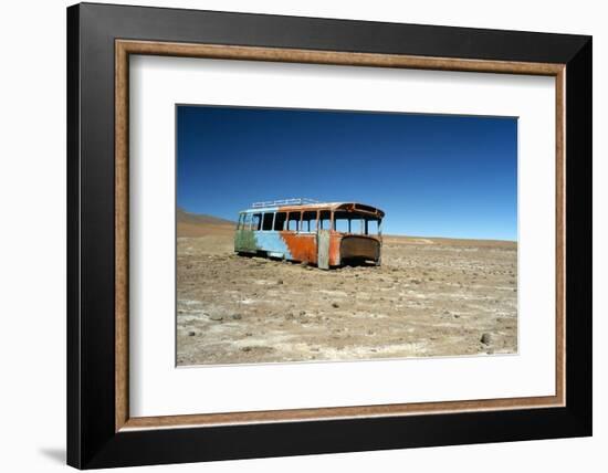 Bus Wreck, Near Chilean Border, Salar De Uyuni, Bolivia, South America-Mark Chivers-Framed Photographic Print