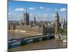 Buses Crossing Westminster Bridge by Houses of Parliament, London, England, United Kingdom, Europe-Walter Rawlings-Mounted Photographic Print