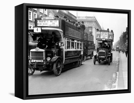 Buses Driven by Volunteers Seen Here in Oxford Street During the 10th Day of the General Strike-Staff-Framed Premier Image Canvas