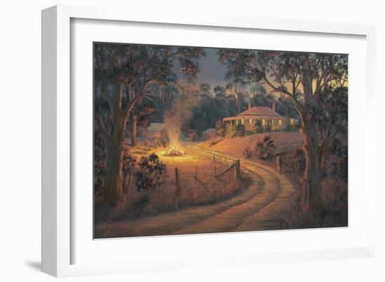 Bush Bonfire-John Bradley-Framed Giclee Print