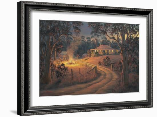 Bush Bonfire-John Bradley-Framed Giclee Print