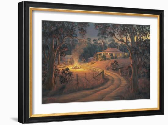 Bush Bonfire-John Bradley-Framed Giclee Print