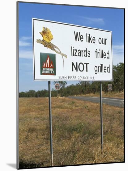 Bush Fire Warning Sign, Northern Territory, Australia-Steve & Ann Toon-Mounted Photographic Print
