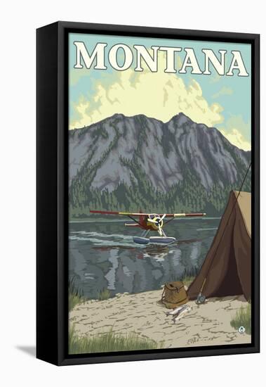 Bush Plane & Fishing, Montana-Lantern Press-Framed Stretched Canvas