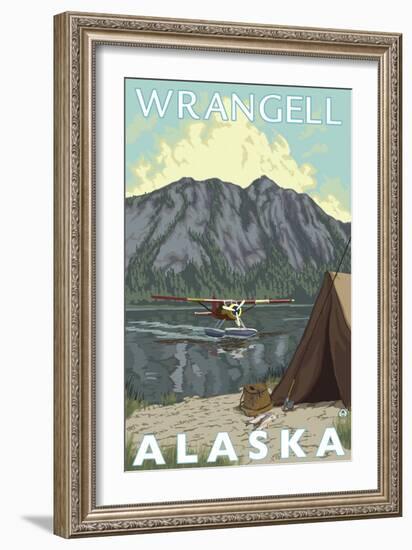 Bush Plane & Fishing, Wrangell, Alaska-Lantern Press-Framed Art Print