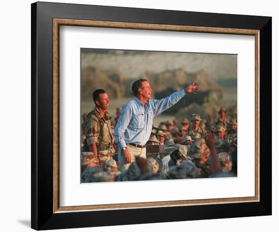 Bush Saudi Arabia-J. Scott Applewhite-Framed Photographic Print