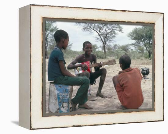 Bushman Boys, Kalahari, Botswana, Africa-Robin Hanbury-tenison-Framed Premier Image Canvas