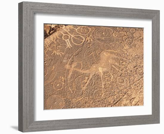 Bushmen Petroglyphs, Twyfelfontein Rock Art Site, UNESCO World Heritage Site, Damaraland, Namibia-Kim Walker-Framed Photographic Print