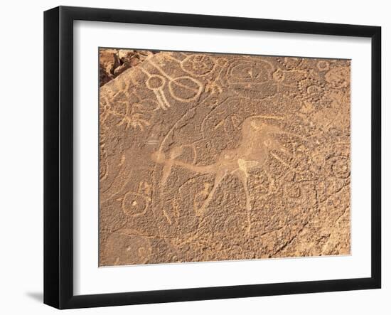 Bushmen Petroglyphs, Twyfelfontein Rock Art Site, UNESCO World Heritage Site, Damaraland, Namibia-Kim Walker-Framed Photographic Print