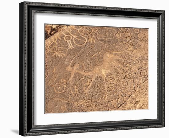 Bushmen Petroglyphs, Twyfelfontein Rock Art Site, UNESCO World Heritage Site, Damaraland, Namibia-Kim Walker-Framed Photographic Print