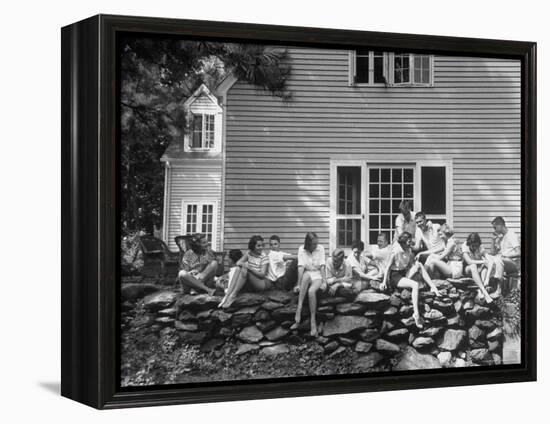 Busiest Hostess Lina McCarroll, Having 15 Visitors over the Weekend-Lisa Larsen-Framed Premier Image Canvas