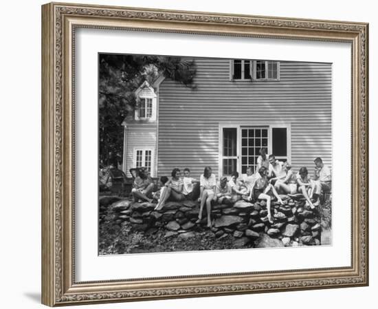 Busiest Hostess Lina McCarroll, Having 15 Visitors over the Weekend-Lisa Larsen-Framed Photographic Print