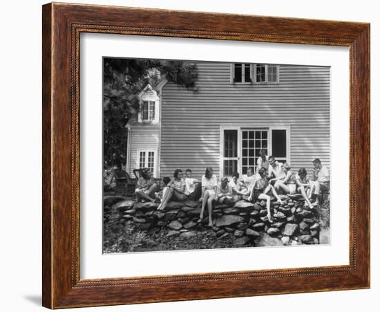 Busiest Hostess Lina McCarroll, Having 15 Visitors over the Weekend-Lisa Larsen-Framed Photographic Print