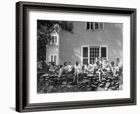 Busiest Hostess Lina McCarroll, Having 15 Visitors over the Weekend-Lisa Larsen-Framed Photographic Print