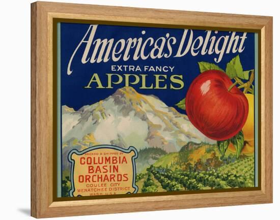 Business Americana Food; Fruit Crate Labels, Columbia Basin Orchards-null-Framed Stretched Canvas