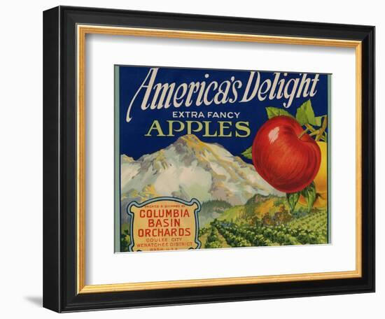 Business Americana Food; Fruit Crate Labels, Columbia Basin Orchards-null-Framed Art Print