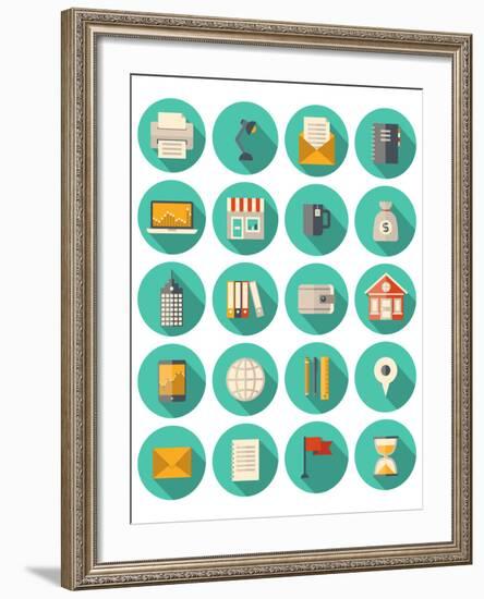 Business and Finance Modern Icons Set-bloomua-Framed Art Print