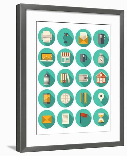 Business and Finance Modern Icons Set-bloomua-Framed Art Print