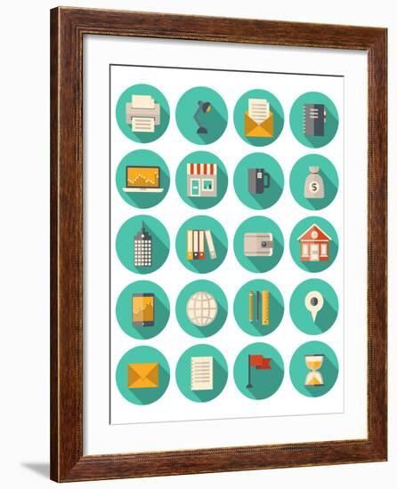 Business and Finance Modern Icons Set-bloomua-Framed Art Print