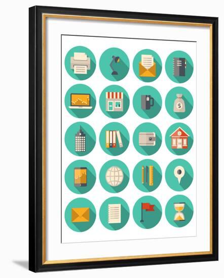 Business and Finance Modern Icons Set-bloomua-Framed Art Print