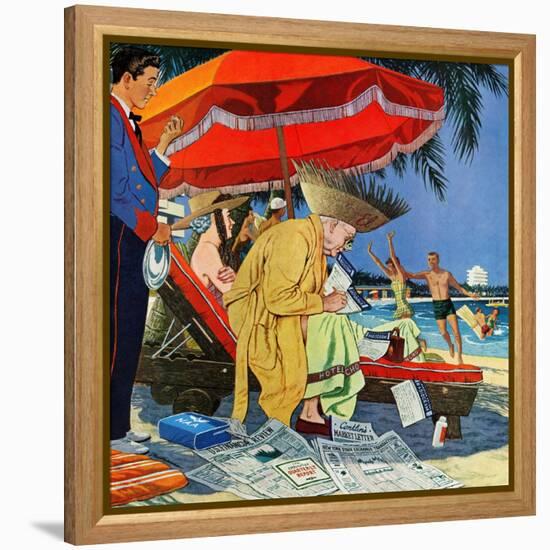 "Business at the Beach," January 23, 1960-James Williamson-Framed Premier Image Canvas