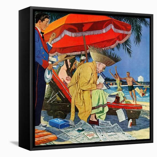 "Business at the Beach," January 23, 1960-James Williamson-Framed Premier Image Canvas