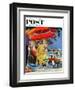 "Business at the Beach," Saturday Evening Post Cover, January 23, 1960-James Williamson-Framed Giclee Print