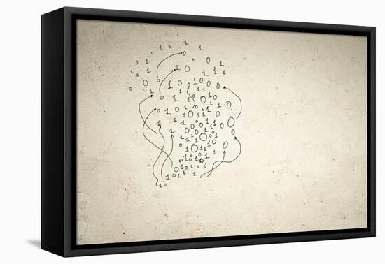 Business Background Image With Binary Code. Concept-Sergey Nivens-Framed Stretched Canvas
