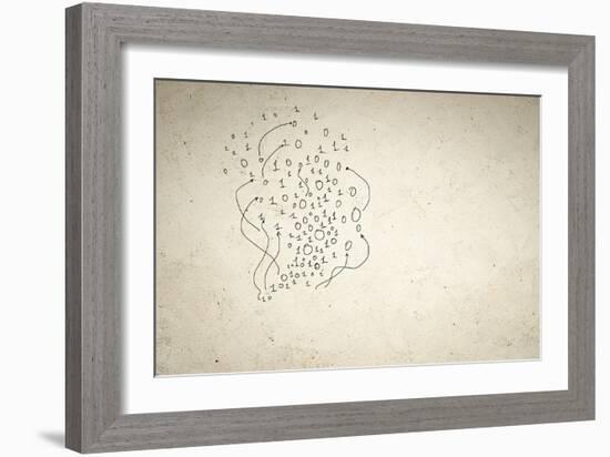 Business Background Image With Binary Code. Concept-Sergey Nivens-Framed Art Print