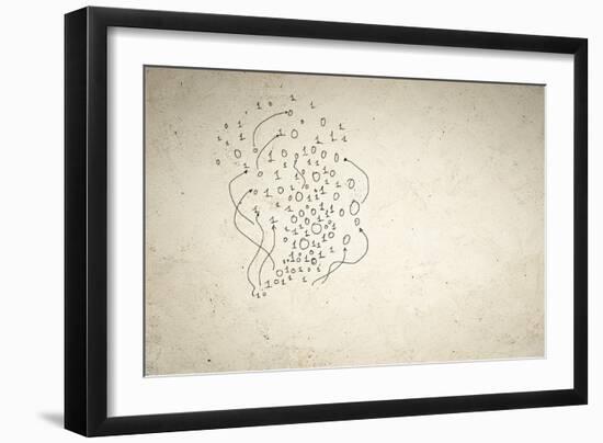 Business Background Image With Binary Code. Concept-Sergey Nivens-Framed Art Print
