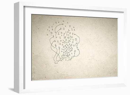 Business Background Image With Binary Code. Concept-Sergey Nivens-Framed Art Print