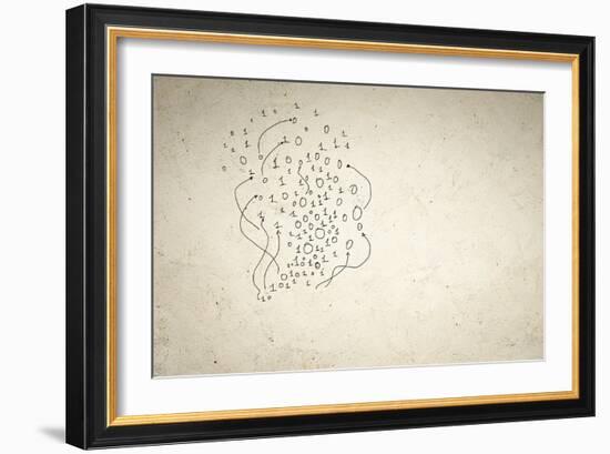 Business Background Image With Binary Code. Concept-Sergey Nivens-Framed Art Print