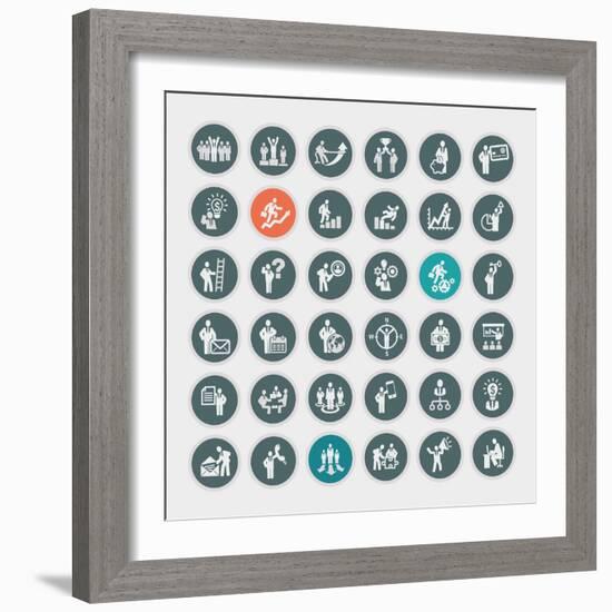 Business Concept Icons-PureSolution-Framed Art Print