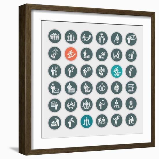 Business Concept Icons-PureSolution-Framed Art Print