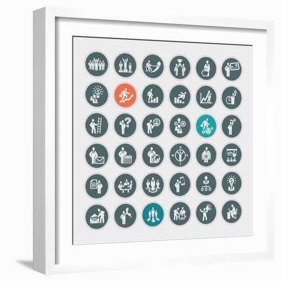 Business Concept Icons-PureSolution-Framed Art Print