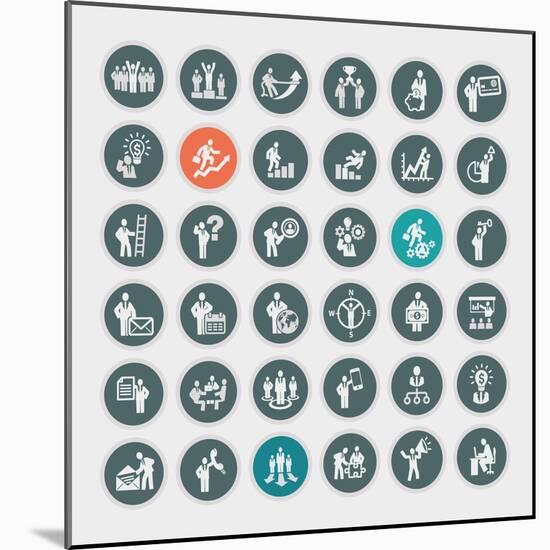 Business Concept Icons-PureSolution-Mounted Art Print